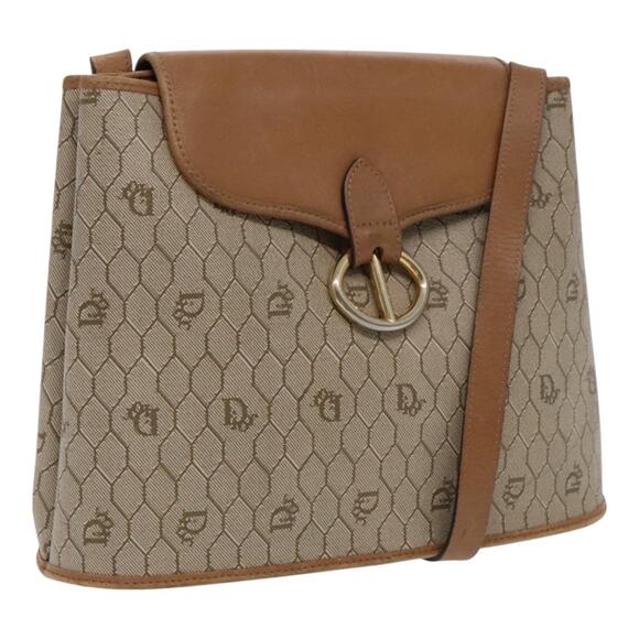 DIOR Honeycomb Shoulder Bag Pvc Leather Beige - Picture 1 of 13